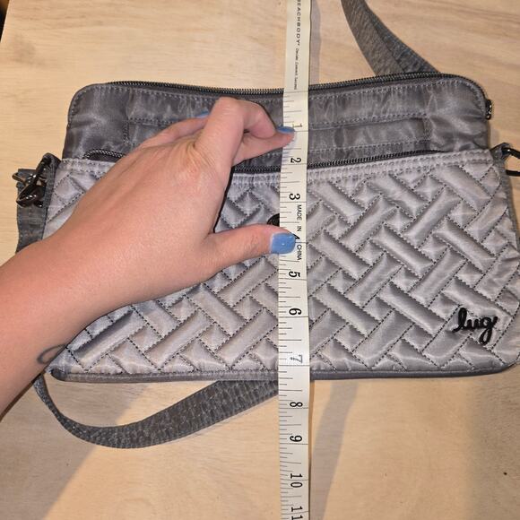 Lug Color Blocked gray Quilted Crossbody - Pirouette convertible bag - Picture 7 of 7